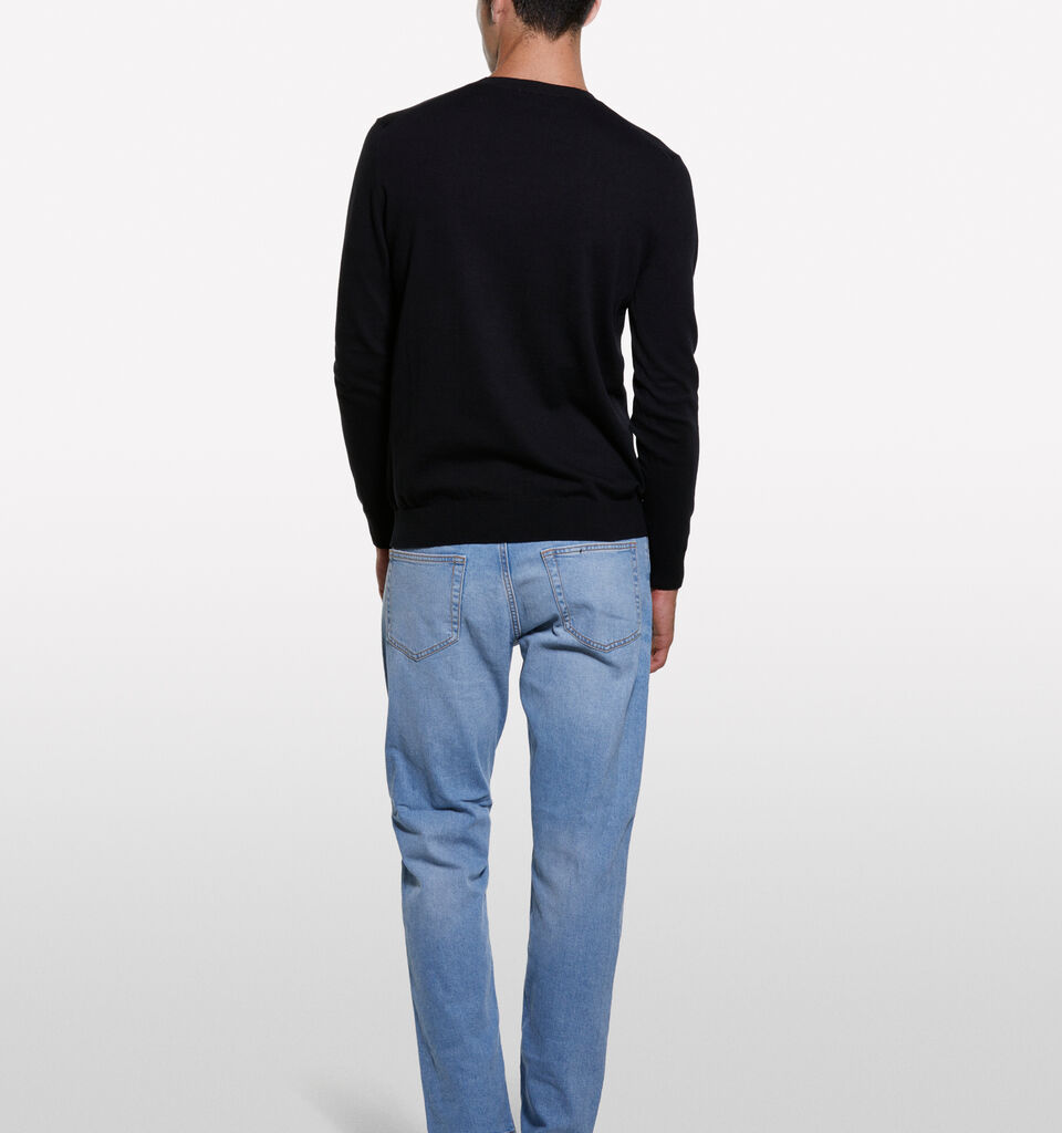 Black crew neck sweater - men's crew neck sweaters - Black | Sisley image number 2